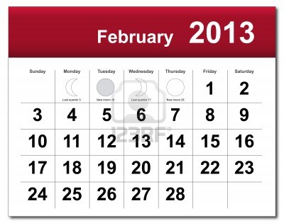 SCADENZIARIO DEL MESE DI FEBBRAIO 2013